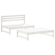 Set Salotto da Giardino 2 pz | Set di Mobili da Esterno Bianco in Legno Massello di Pino