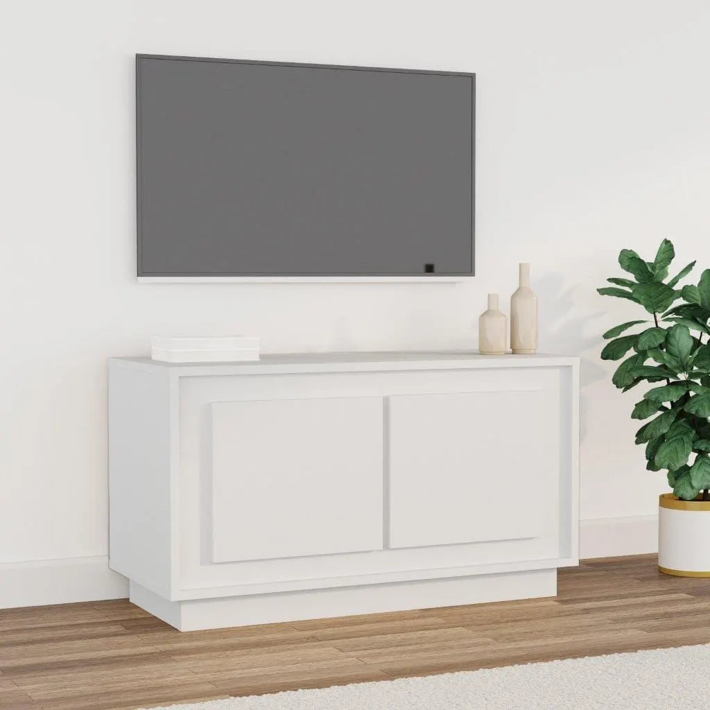 Mobile Porta TV Bianco 80x35x45 cm in Legno Multistrato 819852