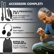 METAL DETECTOR PROFESSIONALE CON 5 MODALITÀ IMPERMEABILE IP68 E DISPLAY LCD RETROILLUMINATO