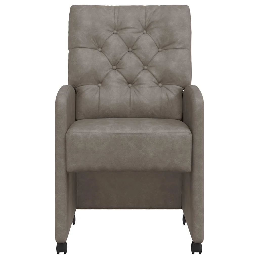 Sedie da Pranzo con Ruote 2 pcs Grigio 58 x 67 x 97 cm 42017859