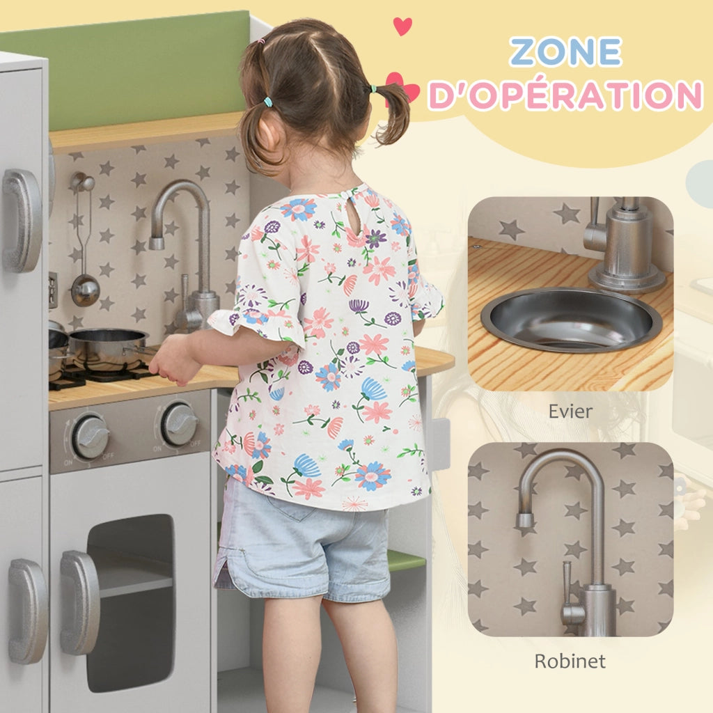 Casetta Bambini Cucina Gioco ¨C zephmum ¨C Bianco 84x34x89 cm