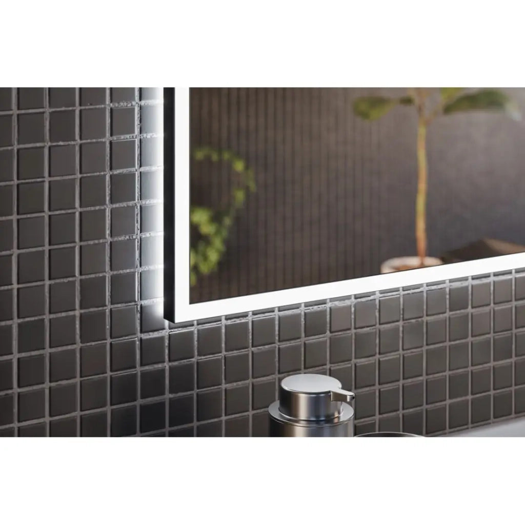 Specchio bagno LED rettangolare grafite 83x68 cm design