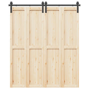 Kit di Binari per Porte Scorrevoli 183 cm Acciaio Nero 4009744