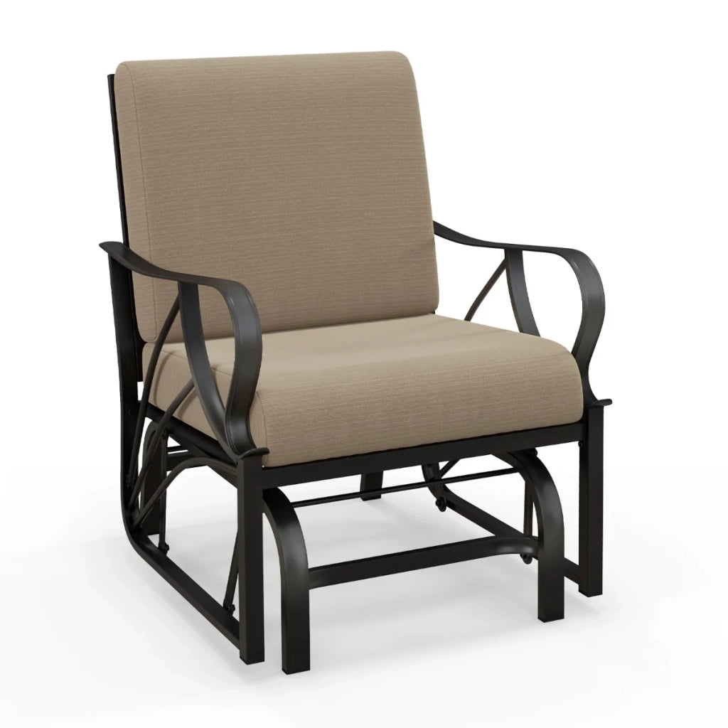 Sedia a dondolo da giardino 73 x 66,5 x 89 cm comfort ergonomico design elegante in metallo marrone 20_0019477