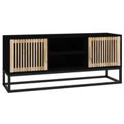 Mobile TV multimediale scaffale TV credenza mobile TV sala da pranzo soggiorno camera da letto 105 x 30 x 45 cm legno ingegnerizzato e ferro nero 02_0025666