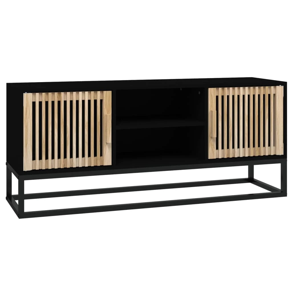 Mobile TV multimediale scaffale TV credenza mobile TV sala da pranzo soggiorno camera da letto 105 x 30 x 45 cm legno ingegnerizzato e ferro nero 02_0025666