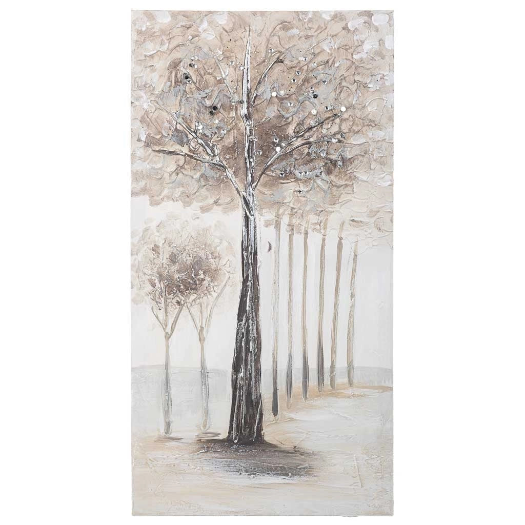 Quadro dipinto a mano con rilievo grigio 30x60x2,5h
