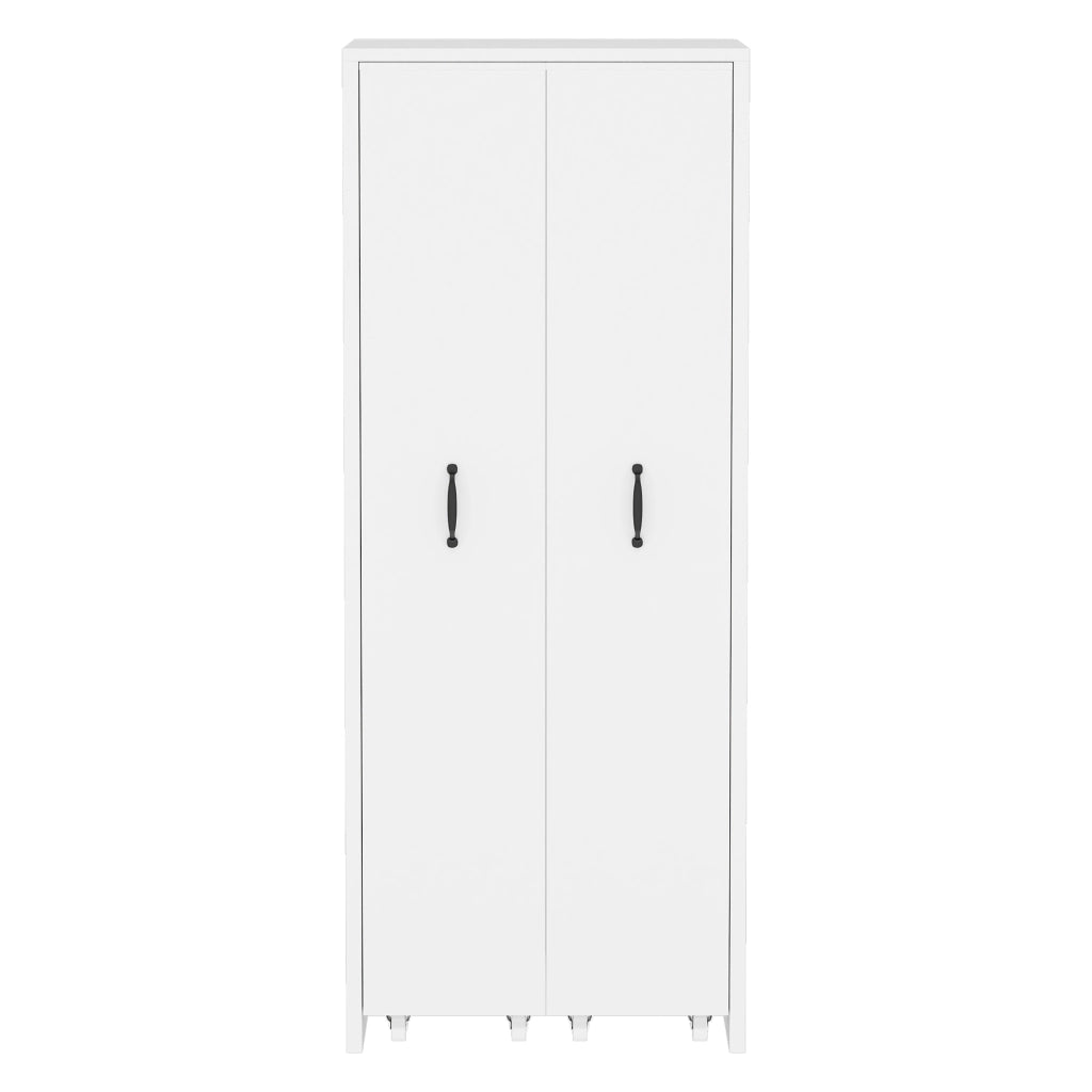 Libreria estraibile con ruote, 4 ripiani, MDF, bianco, moduli reversibili sinistra/destra, 51,5x41x158 cm