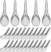 Lepeli Set da 50 - Manici in Acciaio Inossidabile - Progettazione Ergonomica - Struttura Solida - Adatto per Zuppe/Grani - Finissaggio Liscio Elevato - Lepeli da Servire