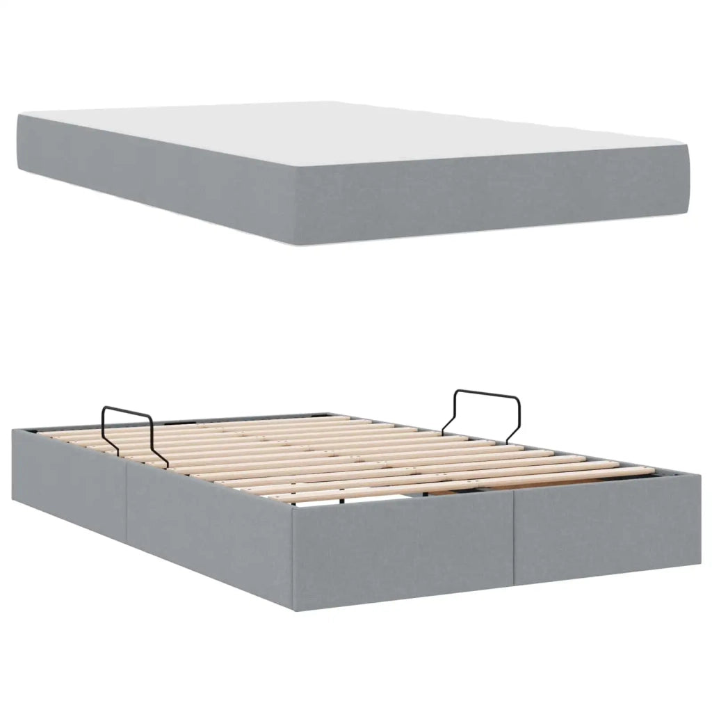 Letto con contenitore e materasso Grigio chiaro 120 x 190 cm 3399646
