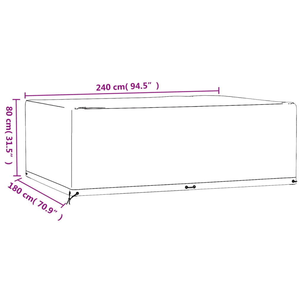Copertura Mobili Giardino | Telone per mobili da esterni 12 Occhielli 240x180x80 Rettangolare