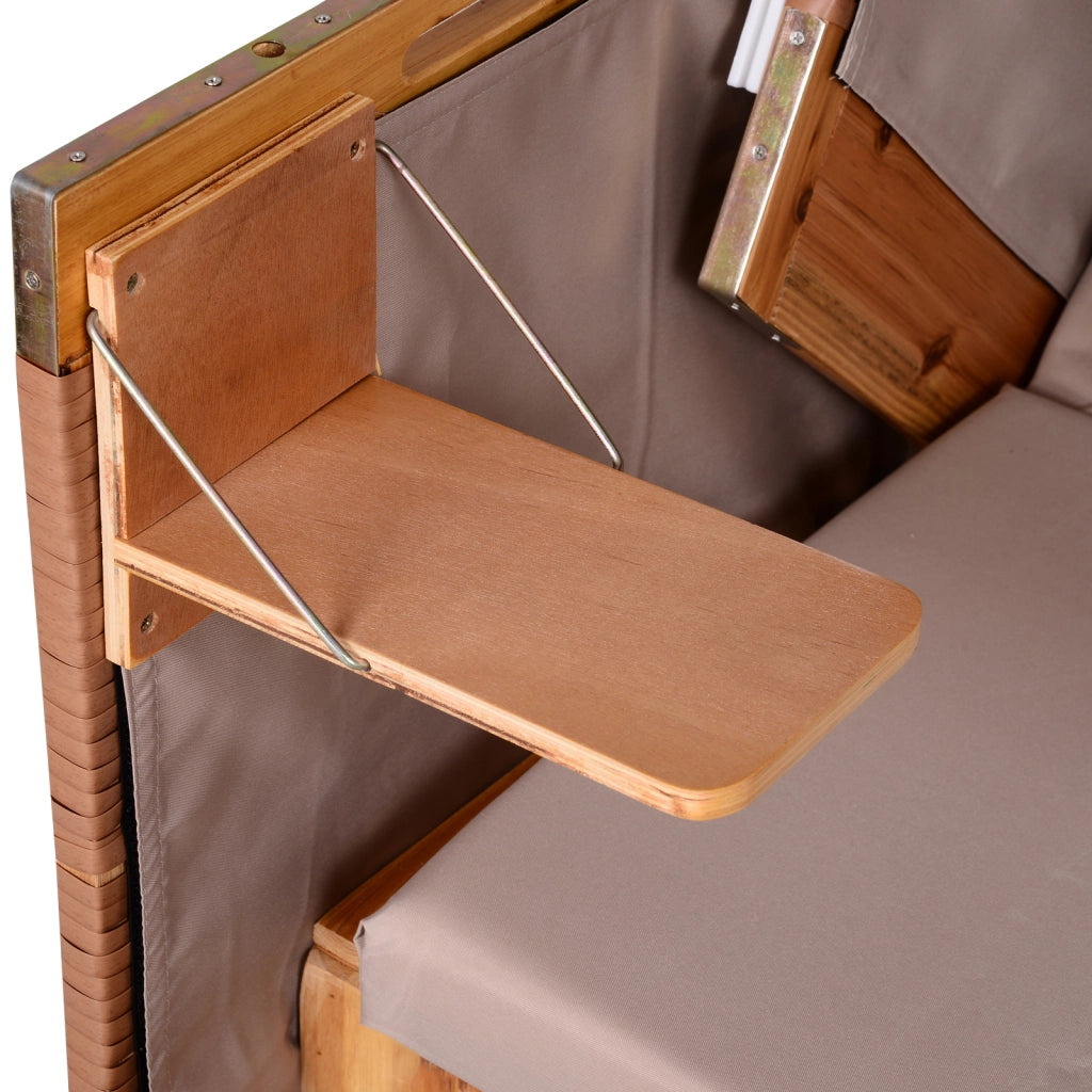 Strandkorb 2 Posti con Schienale Regolabile ¨C Minimal ¨C Beige 118x79x160cm