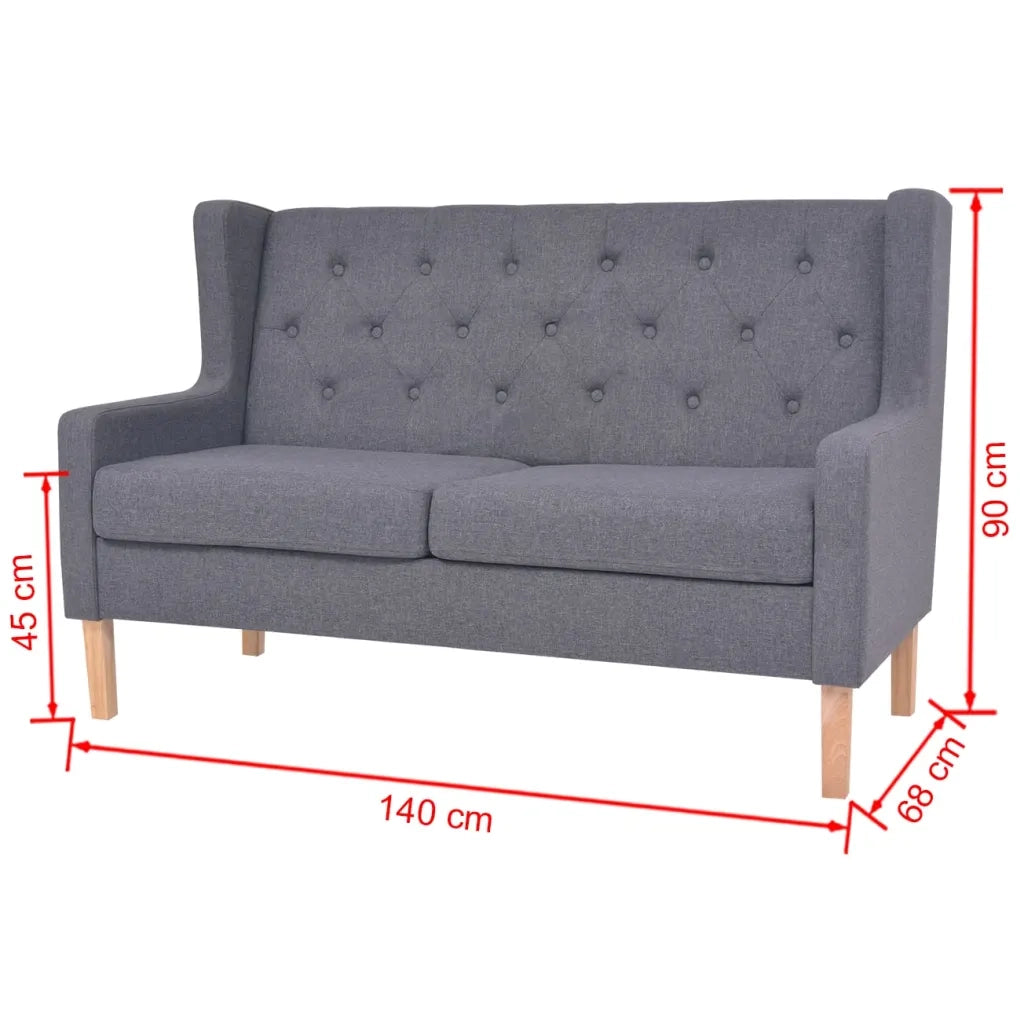 Divano | Divano da soggiorno | Sofa a 2 Posti in Tessuto Grigio