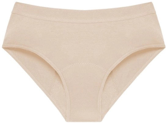 Tricotatura per donne, 3 pezzi, cotone puro, impermeabile, protezione mestruale, lavabile, Beige-XL