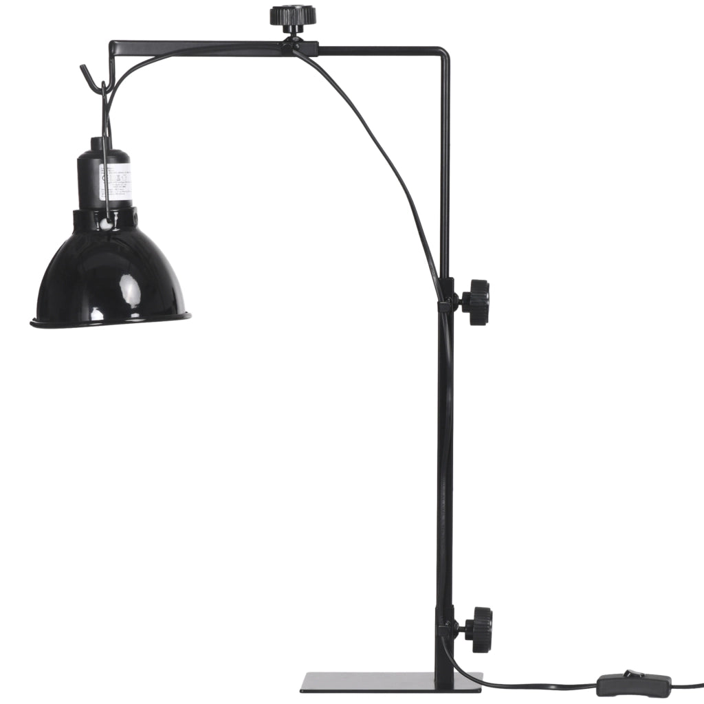 Supporto Lampada Riscaldante Rettili ¨C Xylo ¨C Regolabile Altezza Larghezza Base Acciaio 32x9x67cm Nero