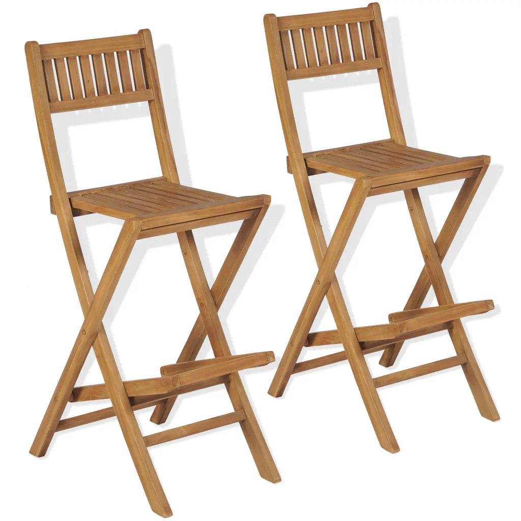 Set da Bistrot 3 pz con Sedie Pieghevoli in Massello di Teak 43805