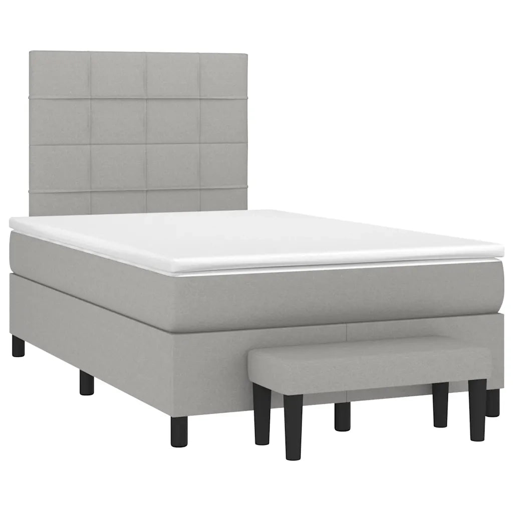 Giroletto a Molle con Materasso Grigio Chiaro 120x190cm Tessuto 3270355