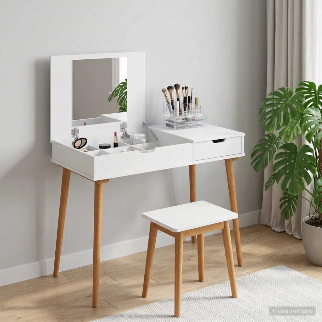 Tavolo da Trucco FAUSKE Bianco 100 x 50 x 78 cm 42040689