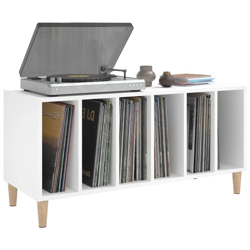Mobile Porta Dischi Bianco 100x38x48 cm in Legno Multistrato 831973