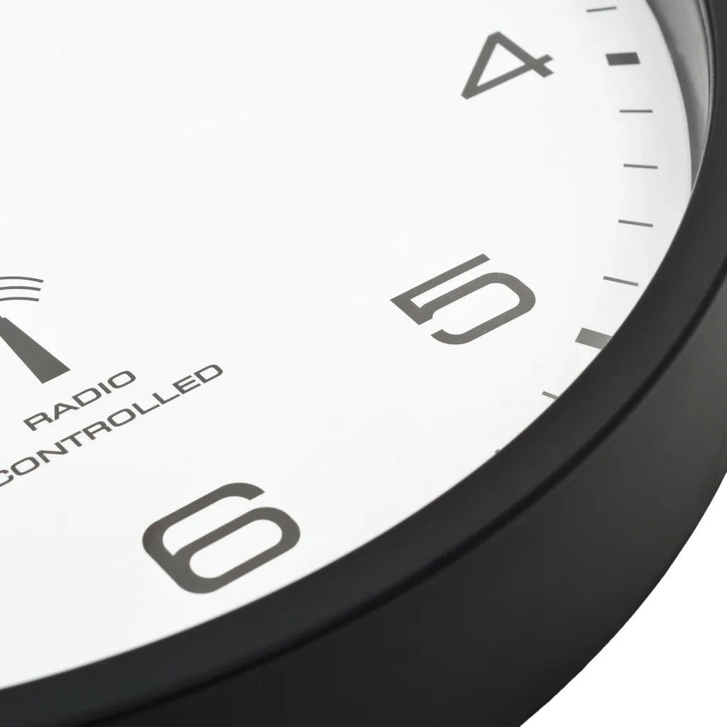 Orologio a Parete Radiocontrollato al Quarzo 31cm Bianco e Nero CFW3096514