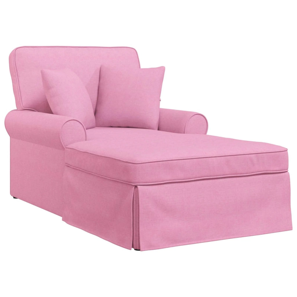 Chaise Longe con Gonna con cuscino 3 pcs Rosa Tessuto 42022947
