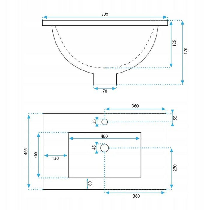 Lavabo Da Incasso Rea Dafne 70