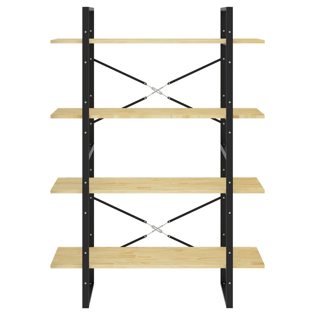 Libreria a 4 Ripiani-Scaffale per Libri-Mobile di Stoccaggio 100x30x140 cm in Legno Massello di Pino