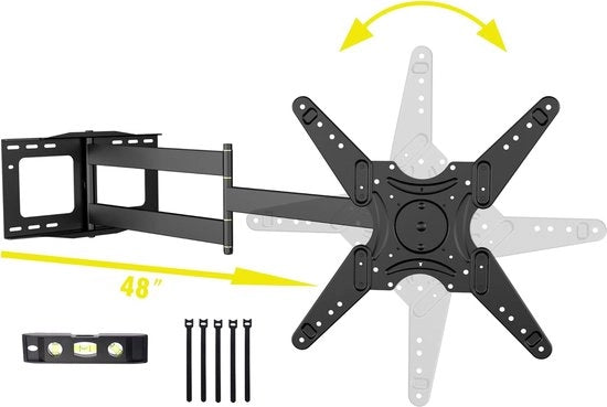 Braccio di estensione per TV da parete 122 cm - Girevole 90° - Adatto per TV da 66 cm a 152 cm