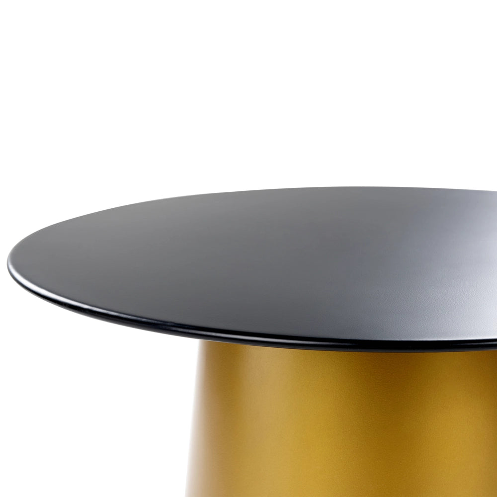 Tavolino in metallo nero dorato 56 x 56 x 48 cm Tavolino d'angolo con rivestimento a polvere Soggiorno Glam