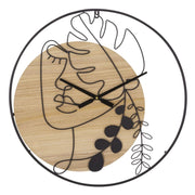Orologio da Muro Elegant 60x2x60 cm in Ferro e MDF Nero e Marrone