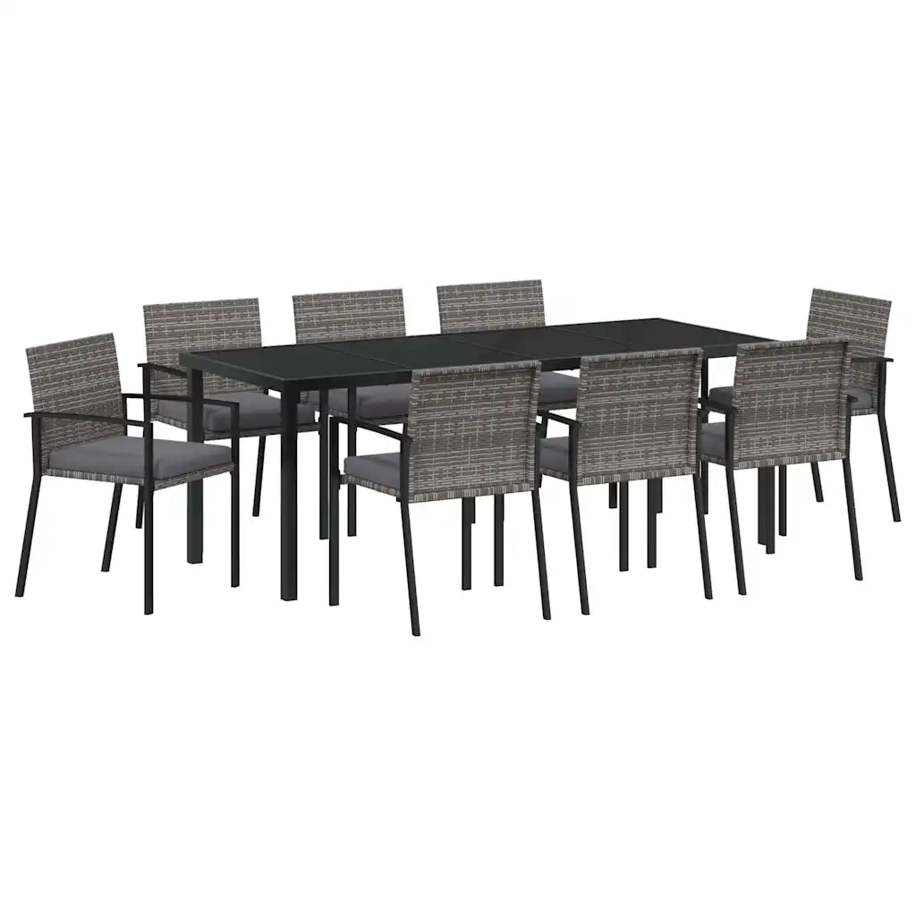 Set da Pranzo per Giardino 9 pcs Grigio 3379246