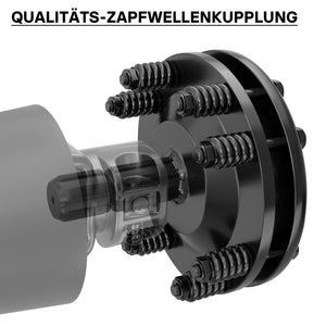 Frizione per albero cardanico scanalato a 6 denti Filetto esterno e interno 1 3/8" Max 1200Nm Nero