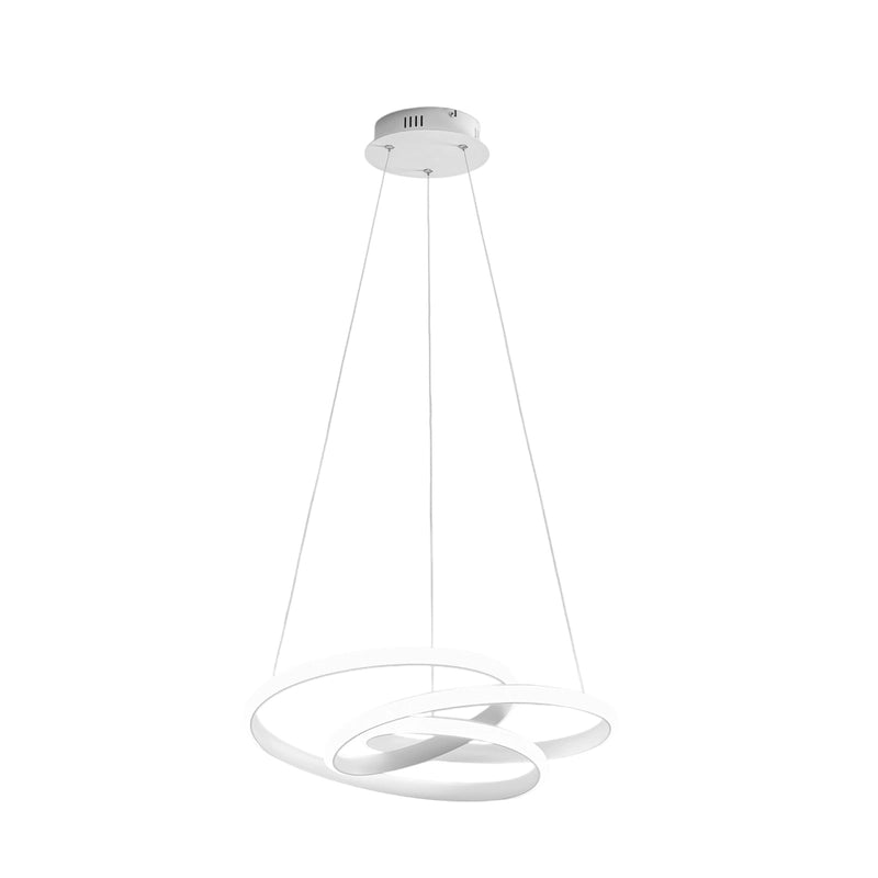 Lampada a sospensione Diva S/P in alluminio Bianco Satinato, LED 42W 2500lm 3000K, Dimmerabile taglio fase e push - Gea Luce