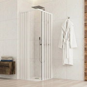Box doccia per disabili angolare 90x90 con ante a soffietto in PVC