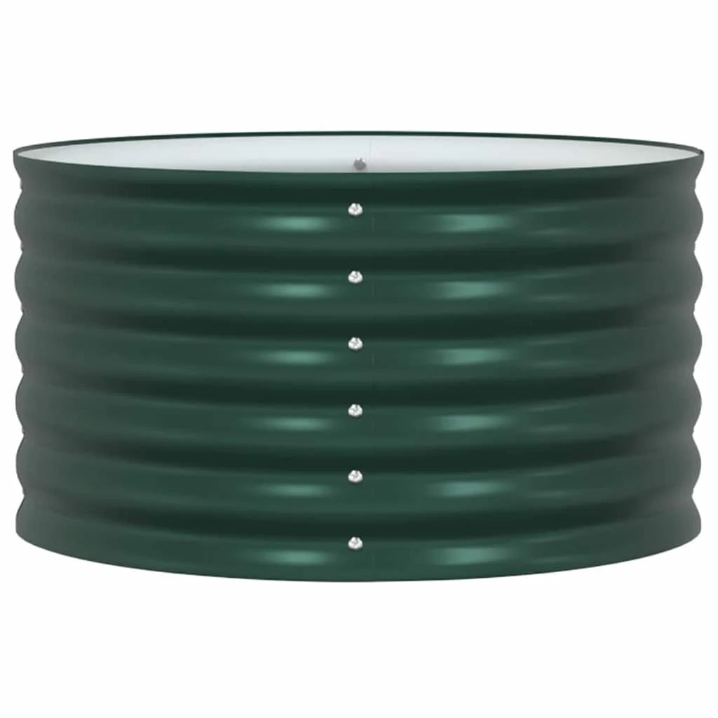 Fioriera rialzata moderna 80 x 80 x 44 cm facile da montare elegante acciaio verde 02_0058911