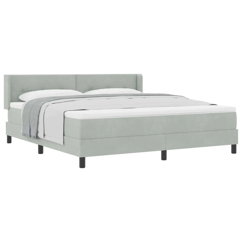 Letto a molle con testiera Grigio chiaro 200 x 180 cm Velluto 3341480