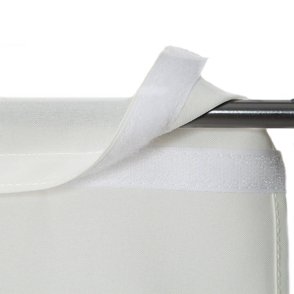 Paravento divisorio in tessuto telato bianco 4 pannelli 180 x 160 cm decoro 08_0000442