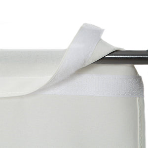 Paravento divisorio in tessuto telato bianco 4 pannelli 180 x 160 cm decoro 08_0000442