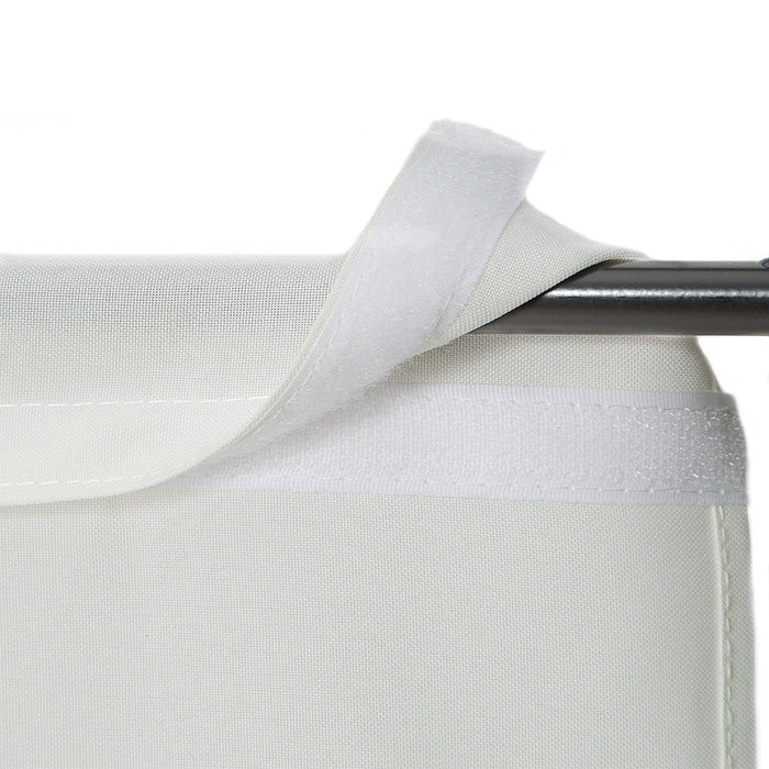 Paravento divisorio in tessuto telato bianco 4 pannelli 180 x 160 cm decoro 08_0000442