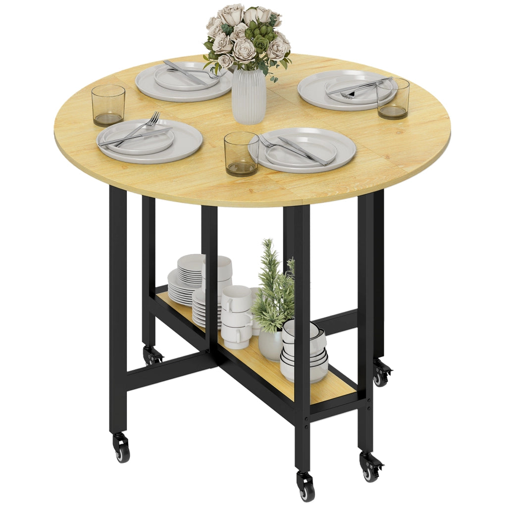 Tavolo da pranzo pieghevole ¨C zephmum ¨C quercia, 100x100x75 cm
