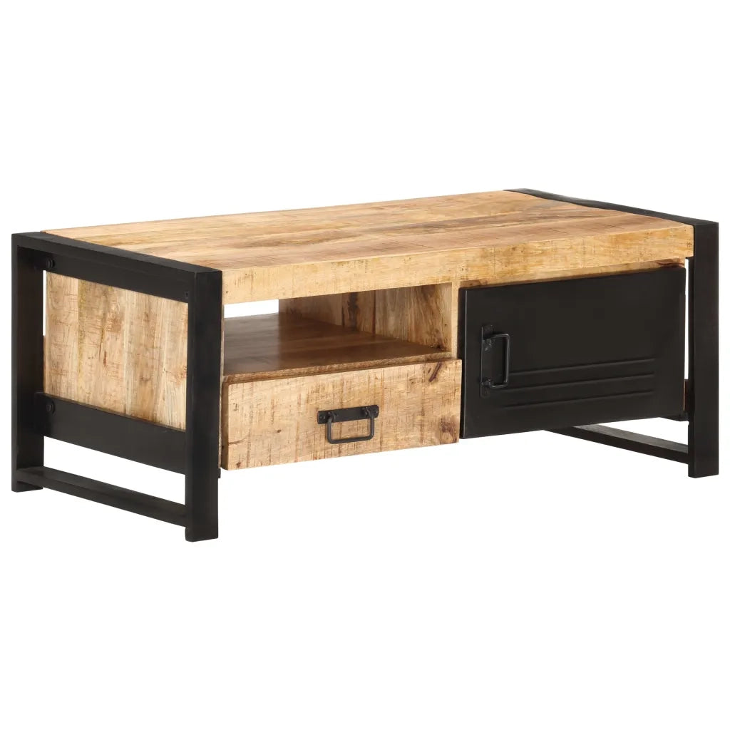 Tavolino da CaffÃ¨ 100x50x40 cm in Legno Grezzo di Mango cod mxl 64227