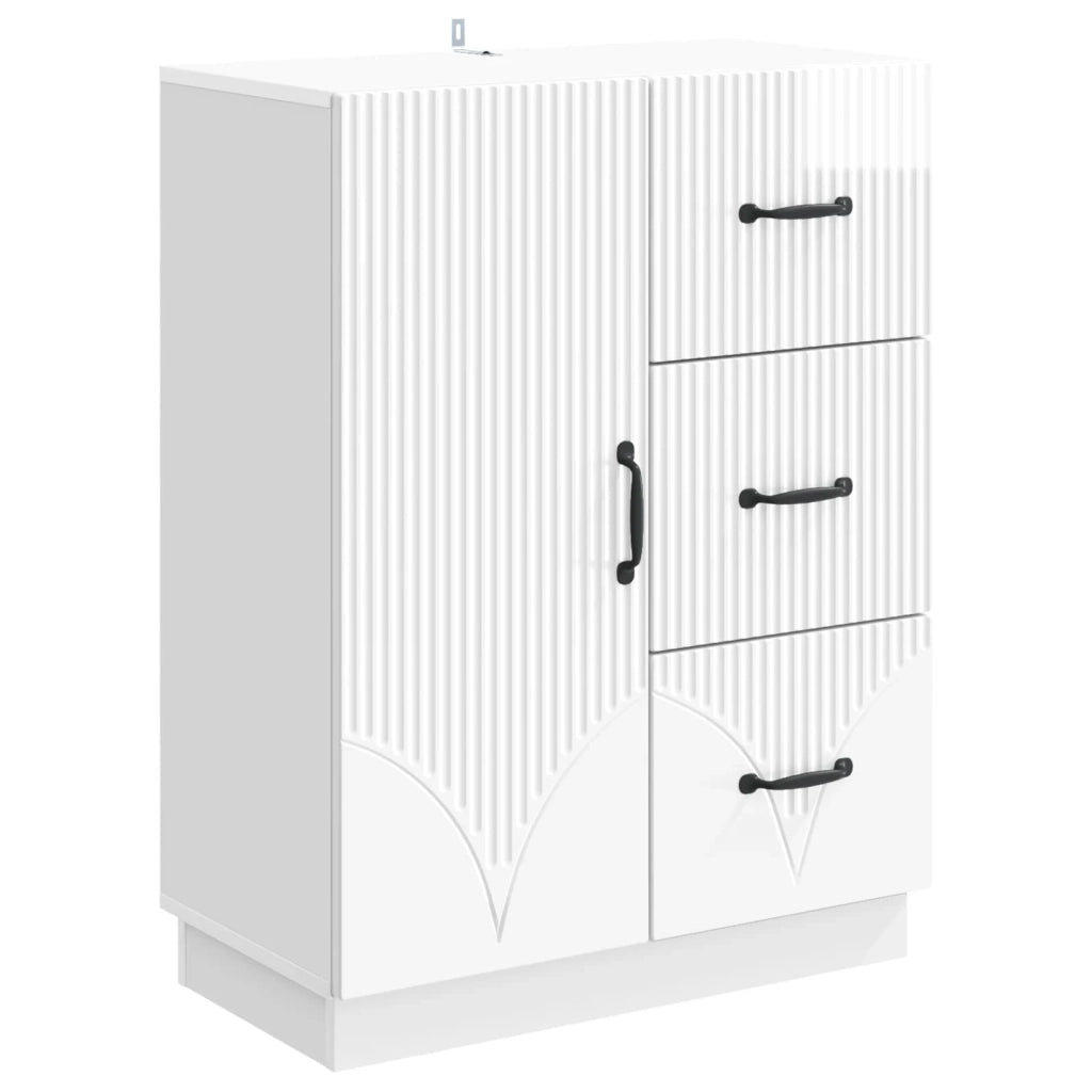 Credenza Bianco Lucido 66 x 34,5 x 87 cm Legno ingegnerizzato 895319