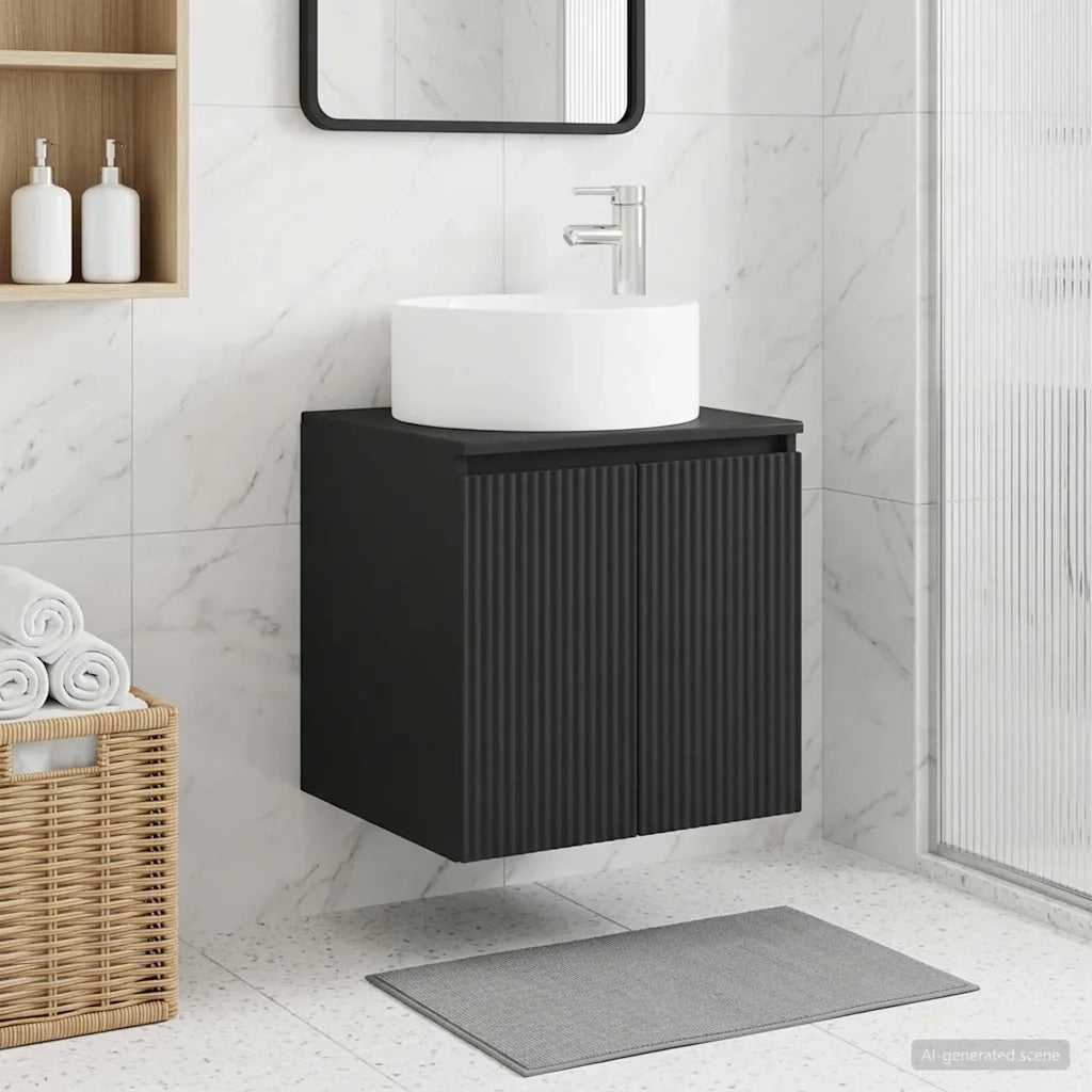 Mobile lavabo da parete Nero 49,5 x 44,5 x 65,5 cm 890463