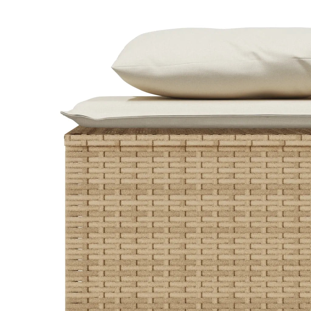 Set da Pranzo da Giardino 3 pz | Set Salotto da Giardino con Cuscini Beige in Polyrattan
