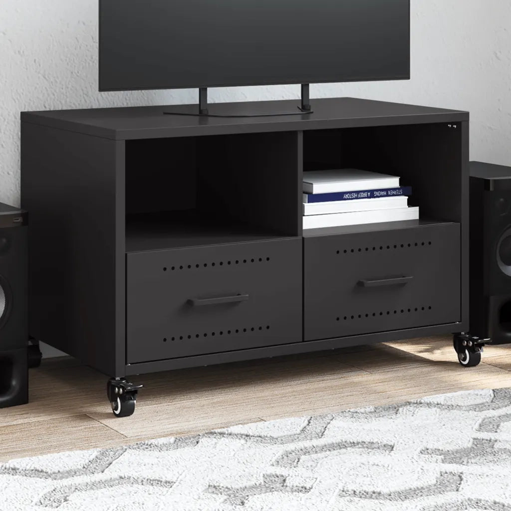 Mobile TV-Credenza per TV-Console TV Nero 68x39x43,5 cm in Acciaio 911147