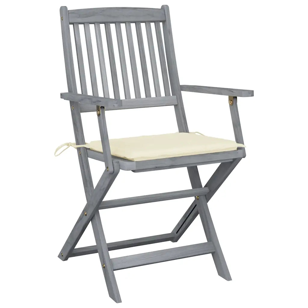 Sedie da Giardino Pieghevoli 6pz con Cuscini in Massello Acacia 3065409