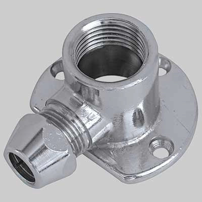 RACCORDO CURVO FEMMINA CON FLANGIA CROMATO  10x1/2     VA ALBERTONI