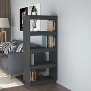 Libreria/Divisorio Grigio 60x35x135cm in Legno Massello di Pino 810871