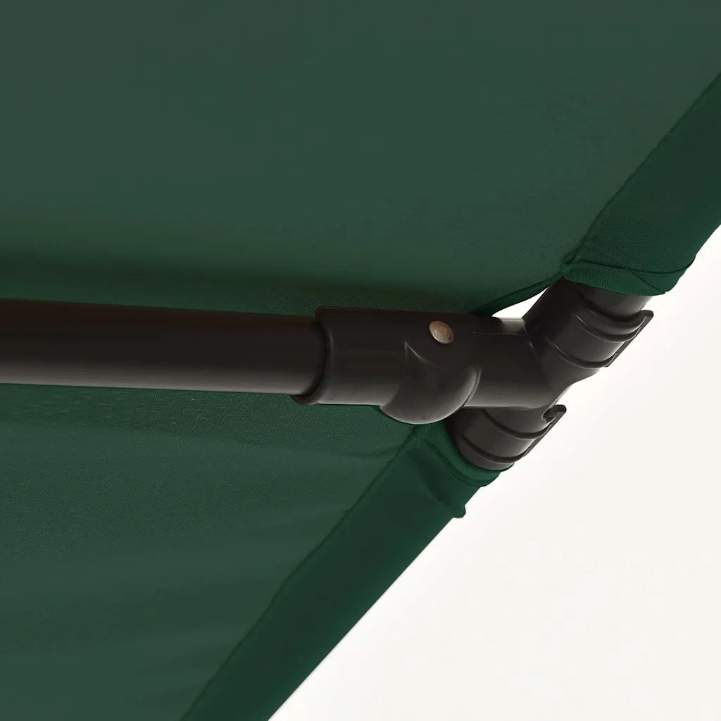 Ombrellone da Giardino-Ombrello da Balcone con Palo in Alluminio 2x1,5 m Verde