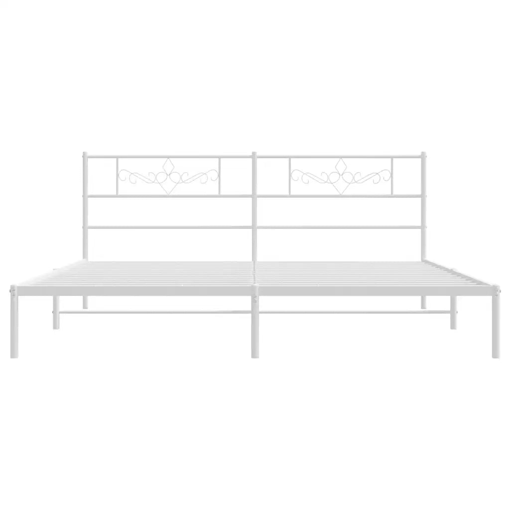 Giroletto con Testiera Metallo Bianco 193x203 cm 355322